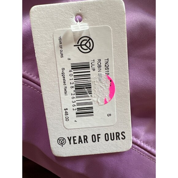 Year Of Ours Robin Tulip Purple One-Shoulder Sports Bra Size Small NWT - Picture 3 of 4